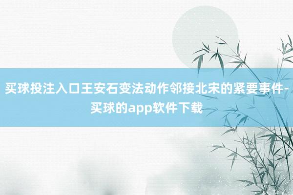 买球投注入口王安石变法动作邻接北宋的紧要事件-买球的app软件下载