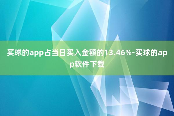 买球的app占当日买入金额的13.46%-买球的app软件下载