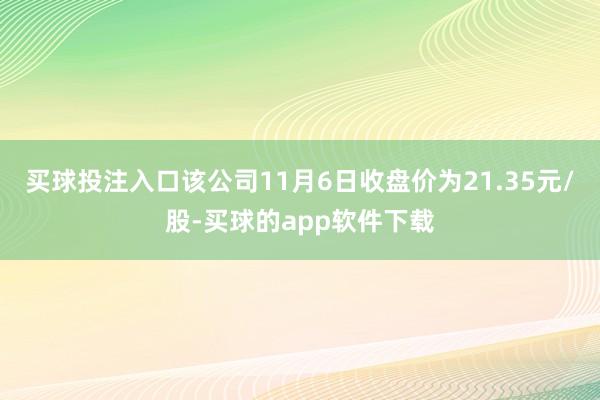 买球投注入口该公司11月6日收盘价为21.35元/股-买球的app软件下载