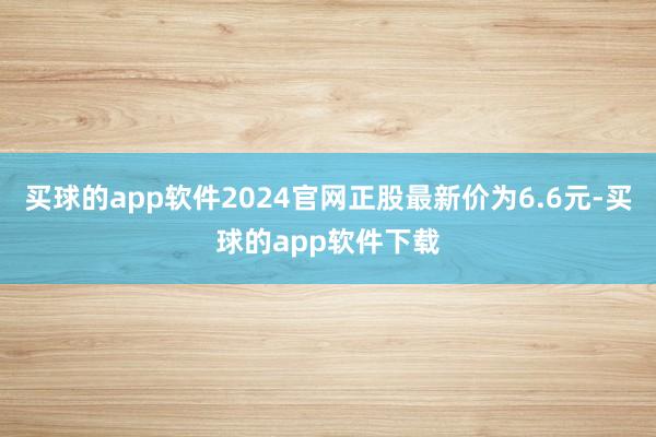 买球的app软件2024官网正股最新价为6.6元-买球的app软件下载