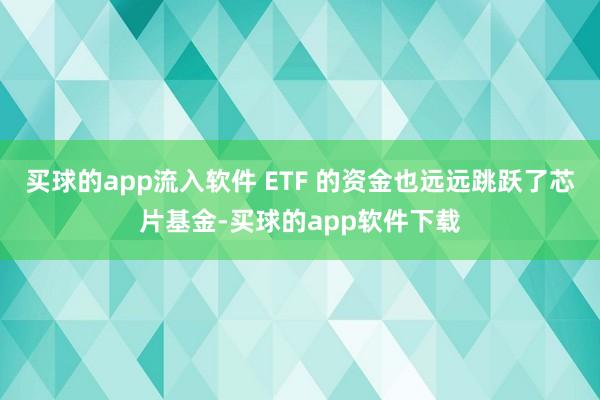 买球的app流入软件 ETF 的资金也远远跳跃了芯片基金-买球的app软件下载