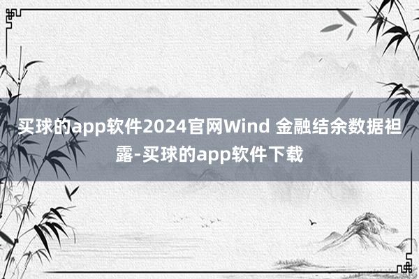 买球的app软件2024官网Wind 金融结余数据袒露-买球的app软件下载