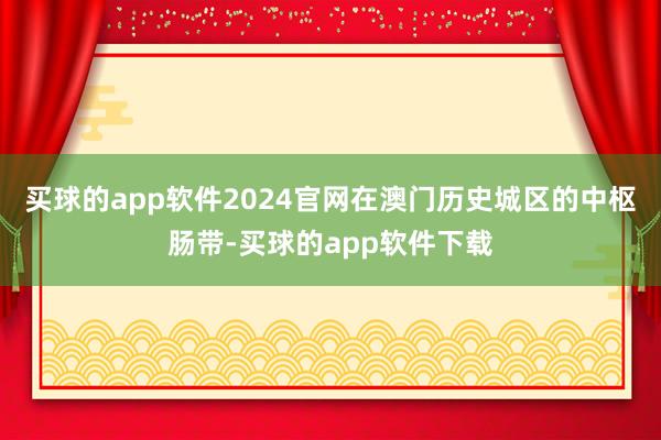 买球的app软件2024官网在澳门历史城区的中枢肠带-买球的app软件下载