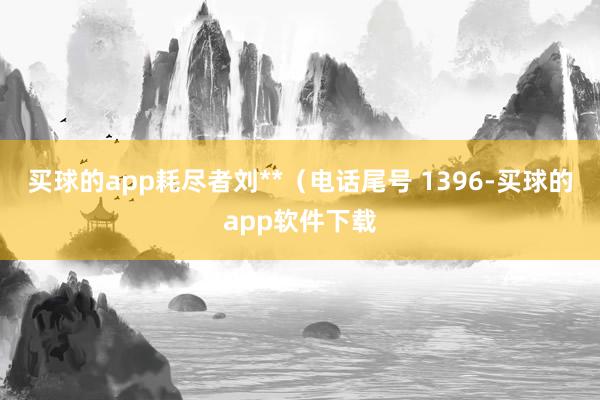 买球的app耗尽者刘**（电话尾号 1396-买球的app软件下载
