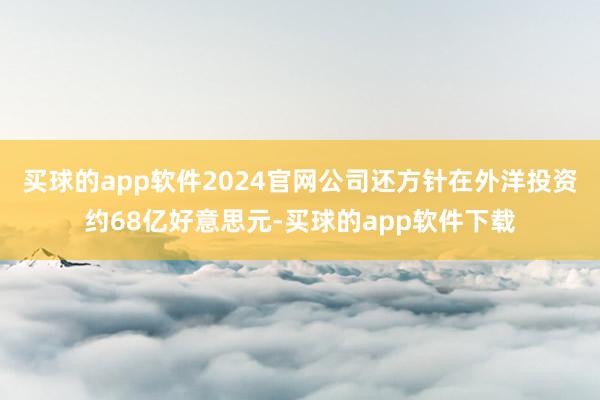 买球的app软件2024官网公司还方针在外洋投资约68亿好意思元-买球的app软件下载