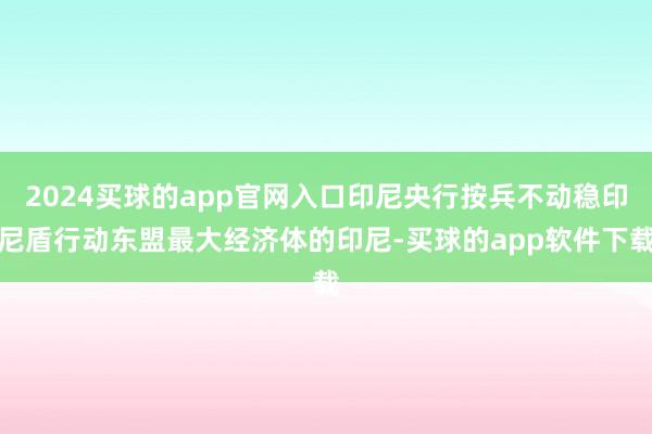 2024买球的app官网入口印尼央行按兵不动稳印尼盾行动东盟最大经济体的印尼-买球的app软件下载