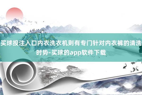 买球投注入口内衣洗衣机则有专门针对内衣裤的清洗时势-买球的app软件下载
