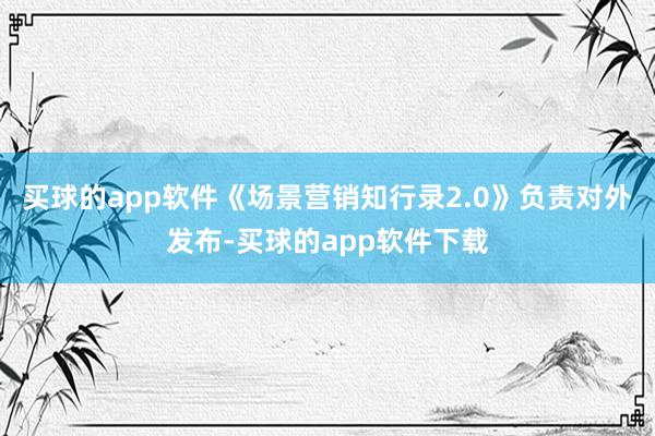 买球的app软件《场景营销知行录2.0》负责对外发布-买球的app软件下载