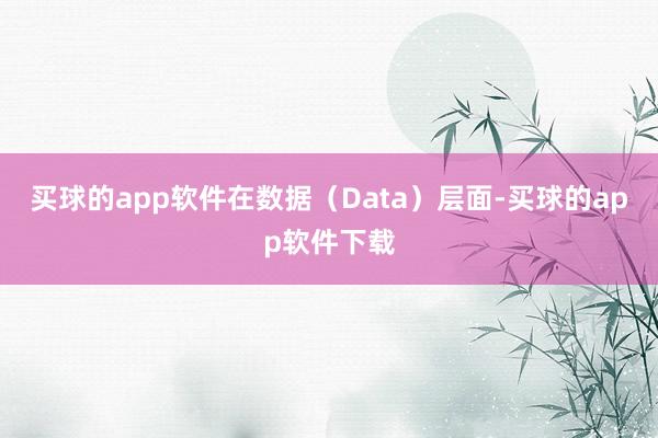 买球的app软件　　在数据（Data）层面-买球的app软件下载